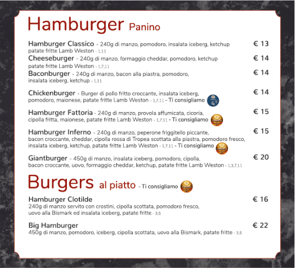 menu Hamburger 2024